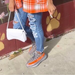 American Eagle Outfitters Blue Skinny Jeans with Distressing